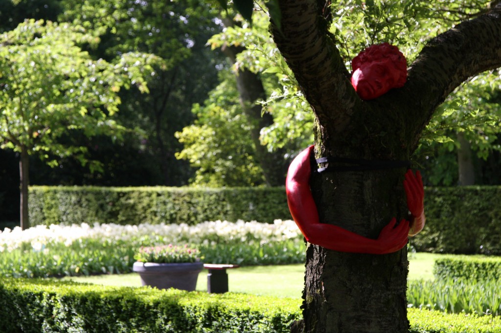 A statue of a Tree hugger