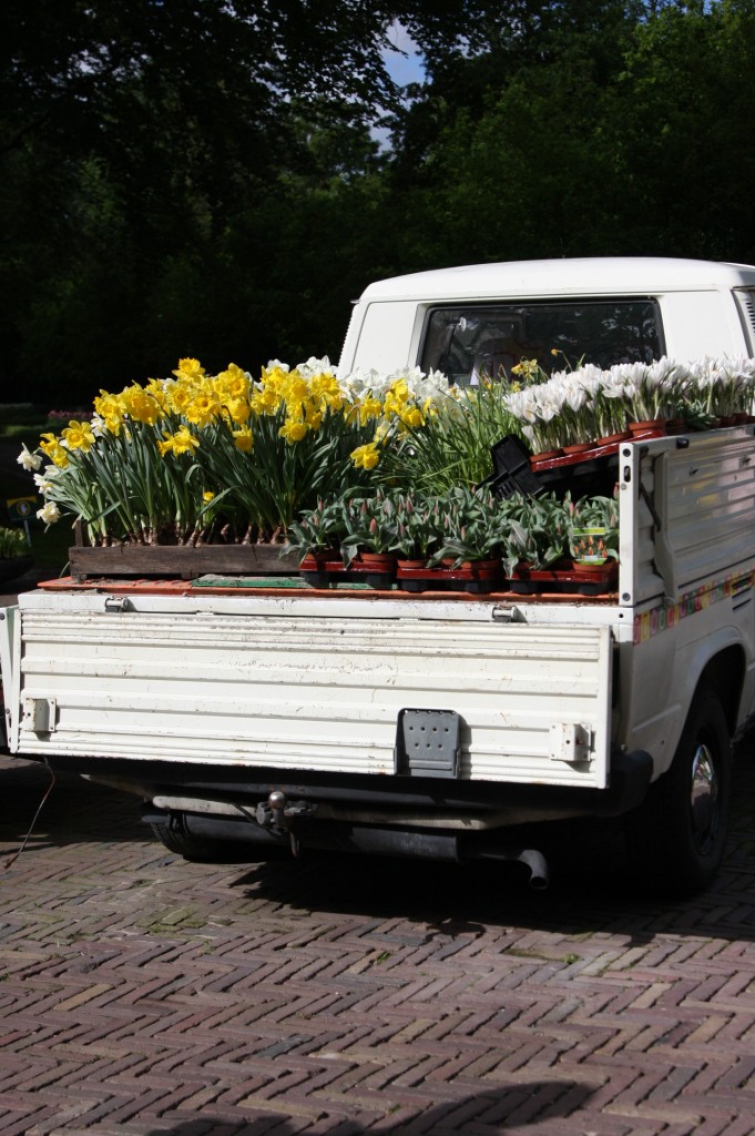 Truck bringing new flowers to the gardens