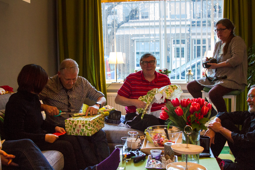 The dads opening our Christmas gifts